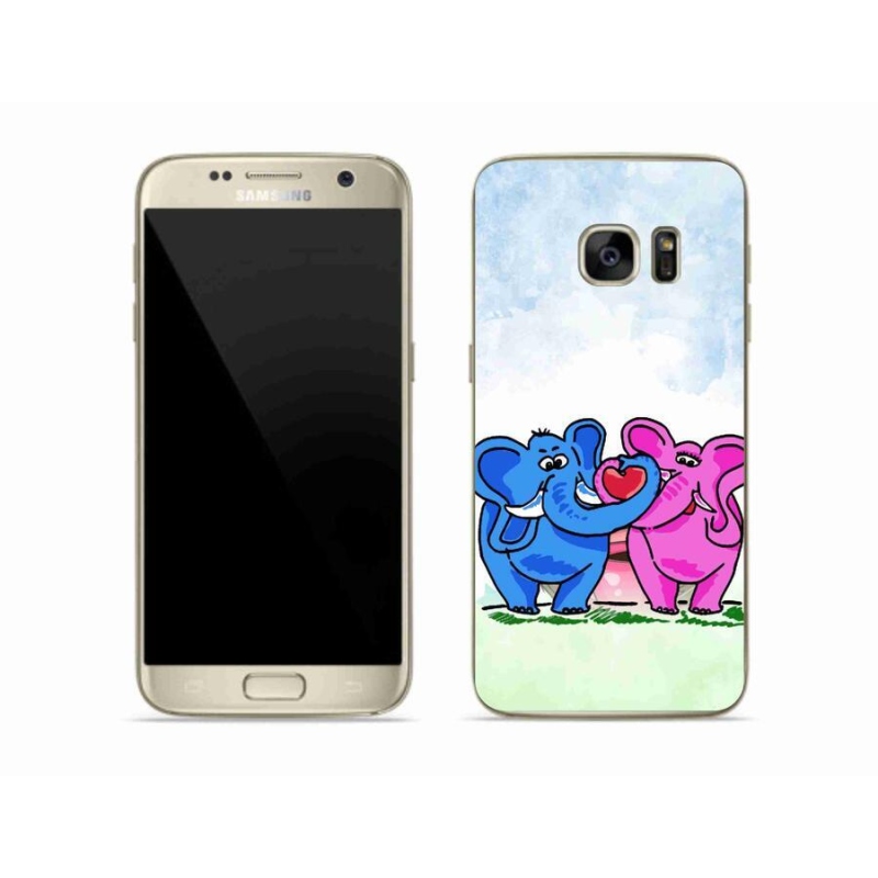 Gél borító mmCase a mobiltelefonon Samsung Galaxy S7 - szerelmes elefántok