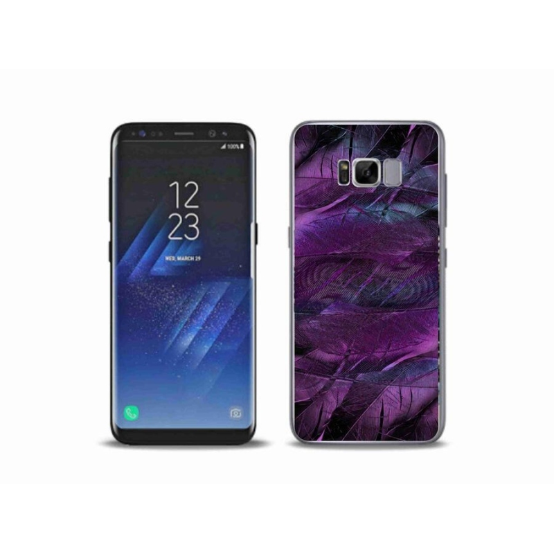 Gél védőhuzat mmCase Samsung Galaxy S8 Plus készülékhez - lila tollak