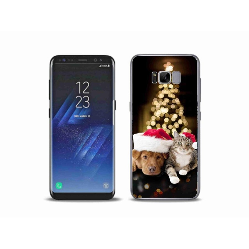 Gél borítás mmCase Samsung Galaxy S8 Plus készülékhez - Karácsonyi kutya és macska