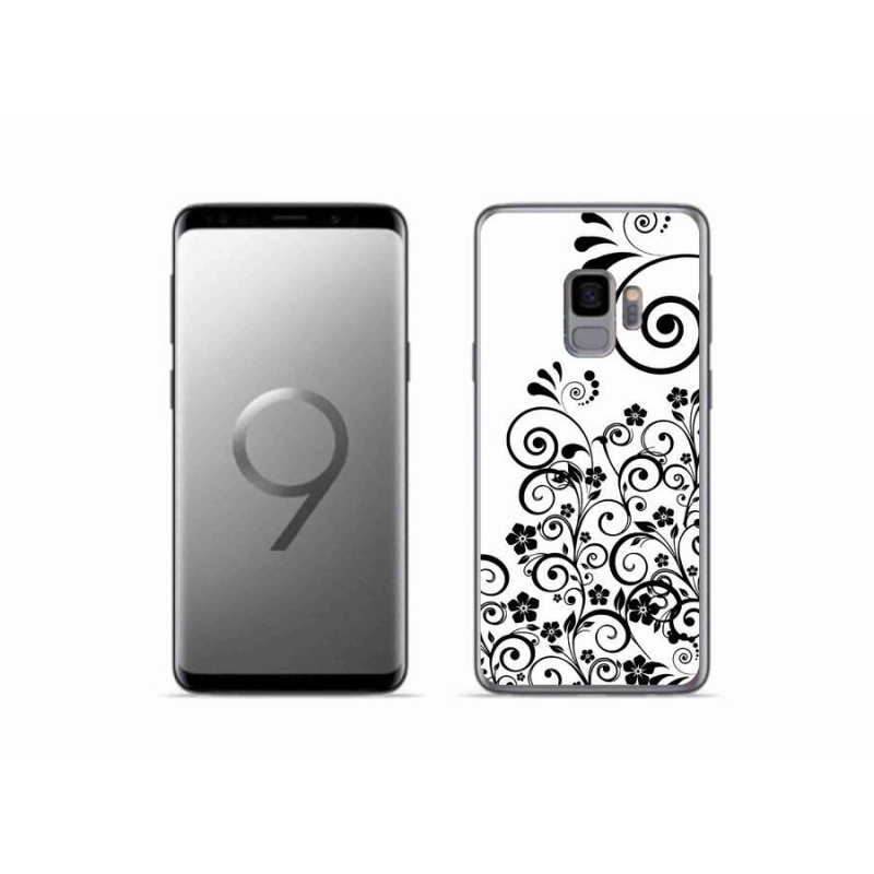 Zselés borítás mmCase Samsung Galaxy S9 készülékhez - fekete és fehér virágminták