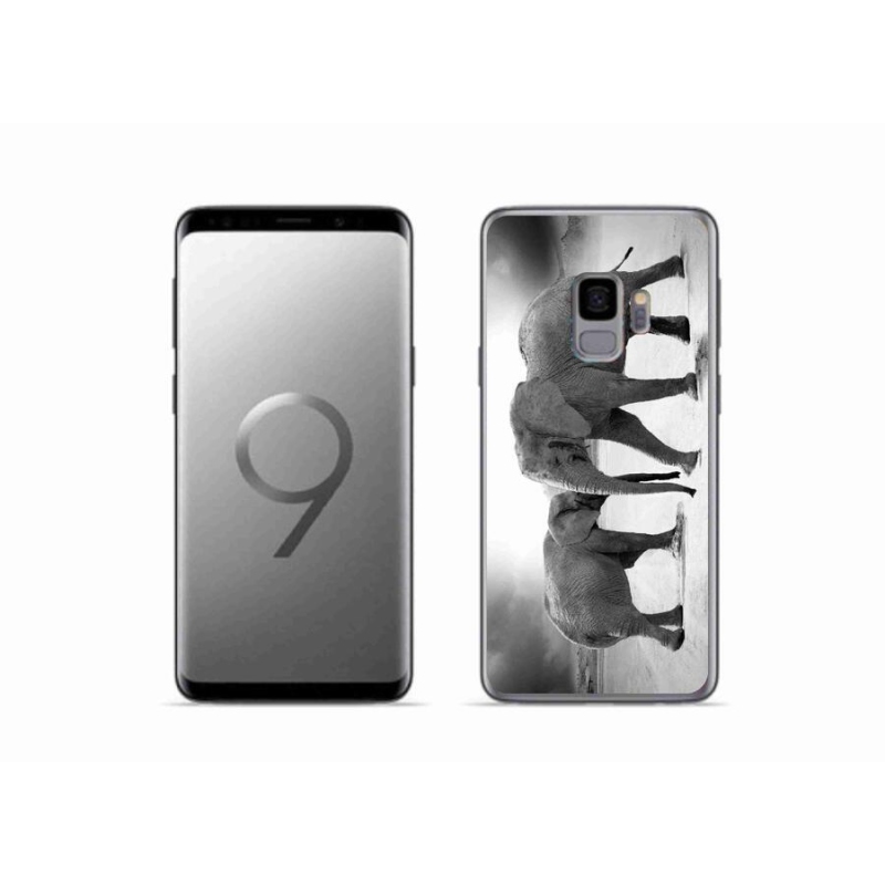 Gél borítás mmCase Samsung Galaxy S9 készülékhez - fekete és fehér elefántok