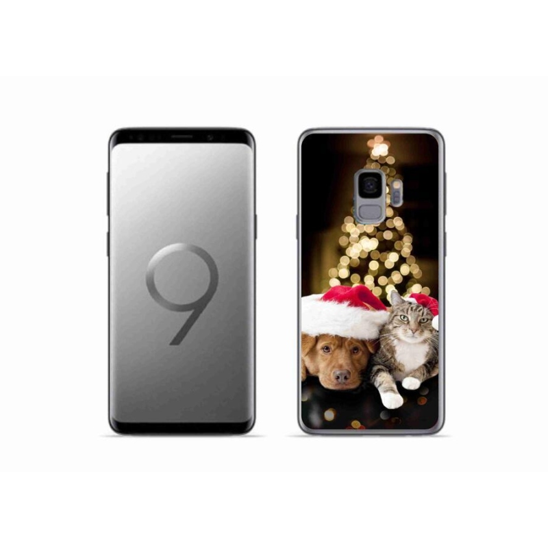 Gél borítás mmCase Samsung Galaxy S9 - Karácsonyi kutya és macska