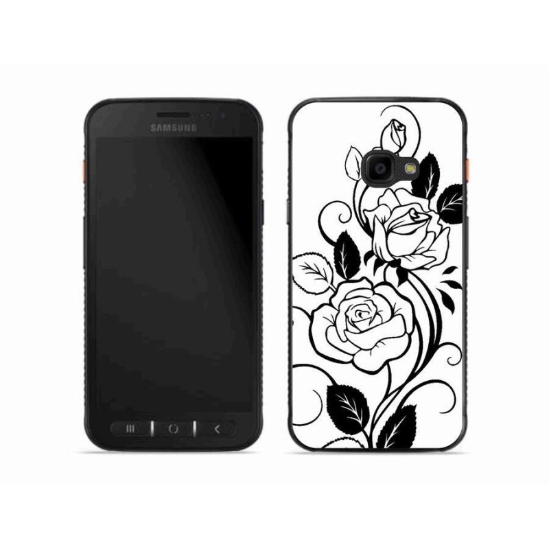 Zselés borítás mmCase Samsung Galaxy Xcover 4S - fekete és fehér rózsa