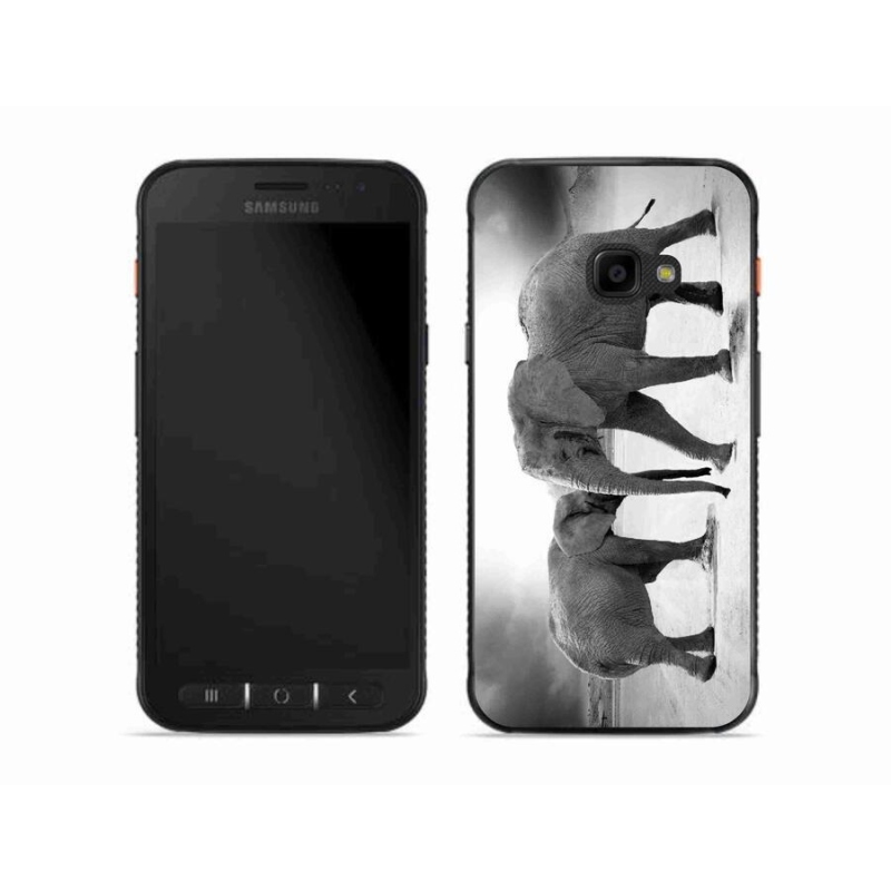 Gél borítás mmCase Samsung Galaxy Xcover 4S készülékhez - fekete és fehér elefántok