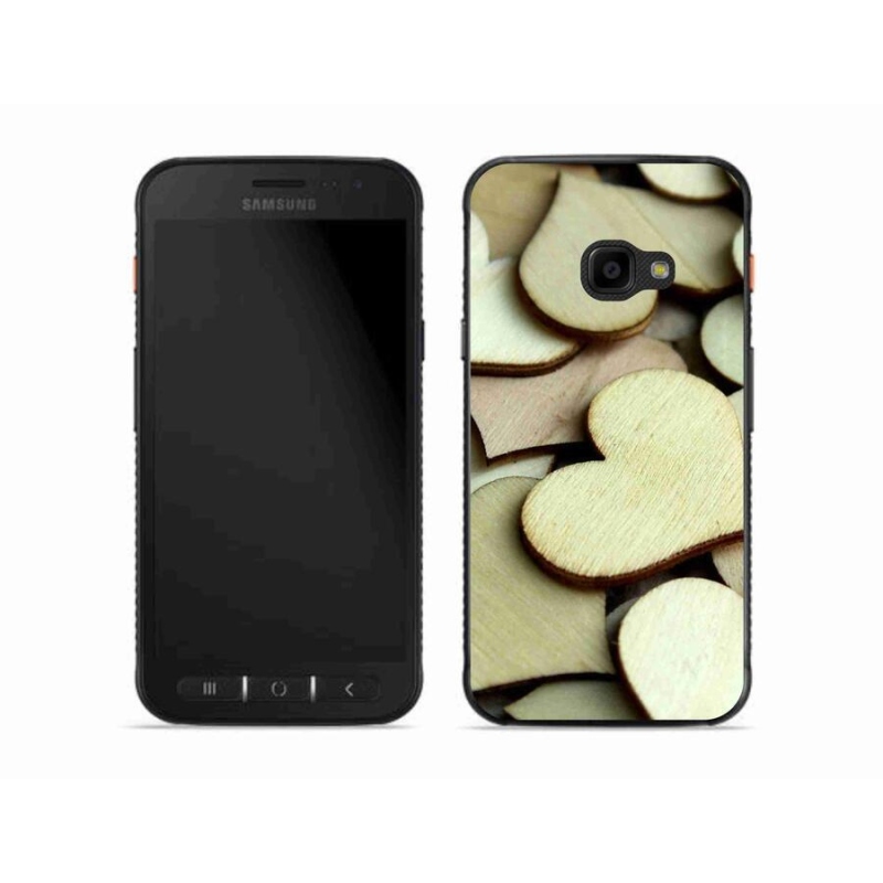 Gél borítás mmCase Samsung Galaxy Xcover 4S készülékhez - fából készült szívek