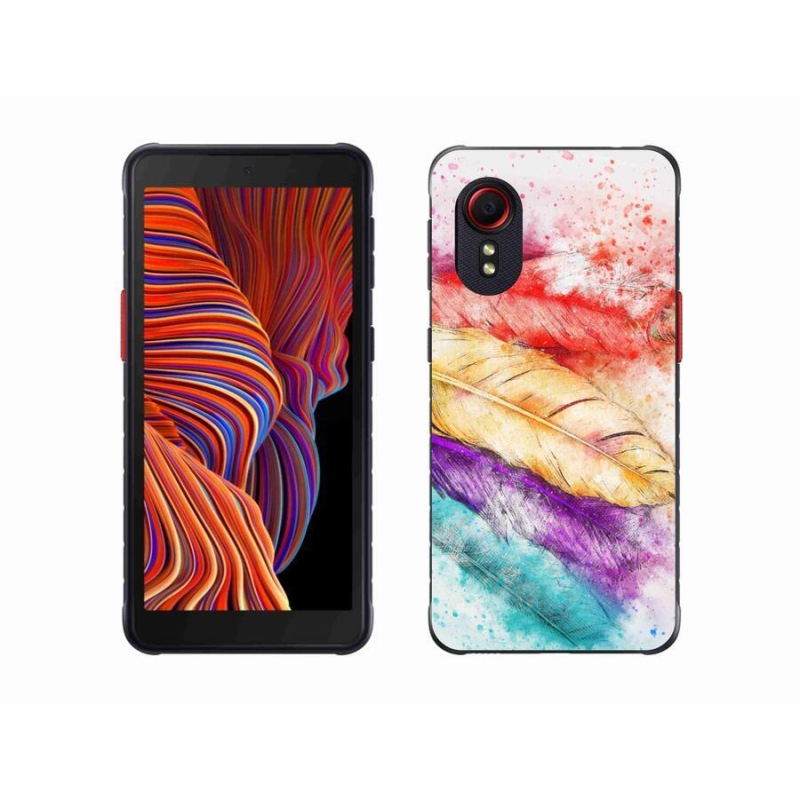 Gél védőhuzat mmCase mobiltelefonhoz Samsung Galaxy Xcover 5 - színes tollak