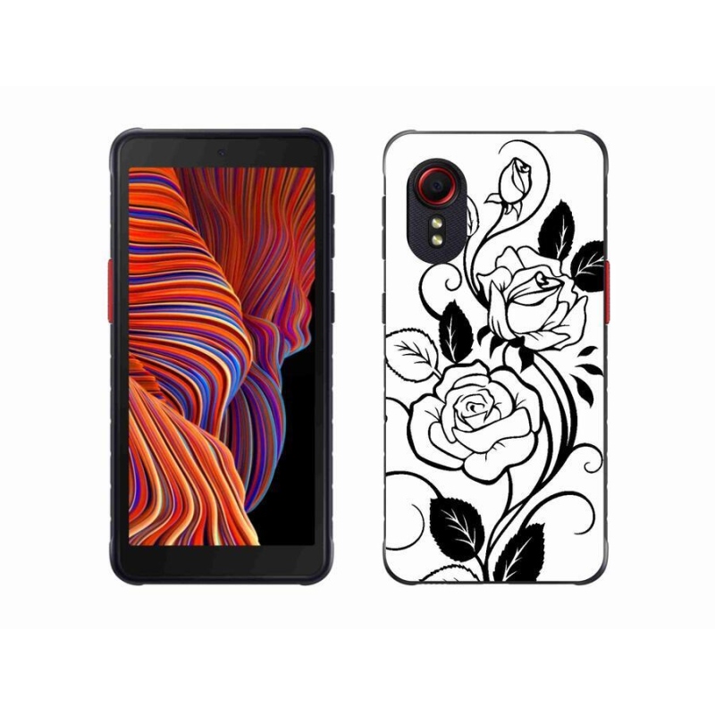 Zselés borítás mmCase Samsung Galaxy Xcover 5 - fekete és fehér rózsa
