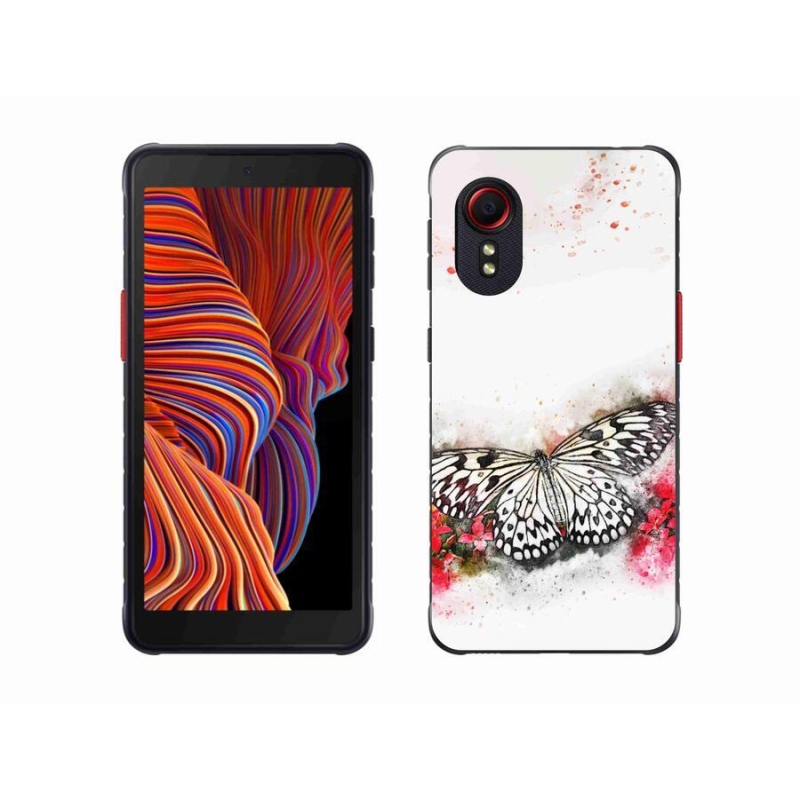 Gél borítás mmCase Samsung Galaxy Xcover 5 - fekete-fehér pillangóhoz