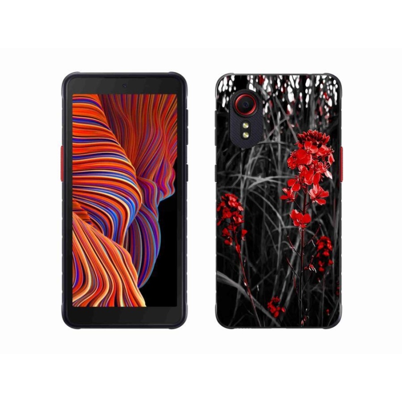 Gél borítás mmCase Samsung Galaxy Xcover 5 - piros növényhez
