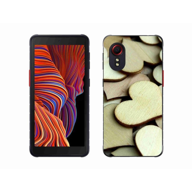 Gél borítás mmCase Samsung Galaxy Xcover 5 készülékhez - fából készült szívek