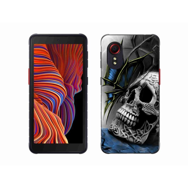 Gél borítás mmCase Samsung Galaxy Xcover 5 készülékhez - pillangó és koponya