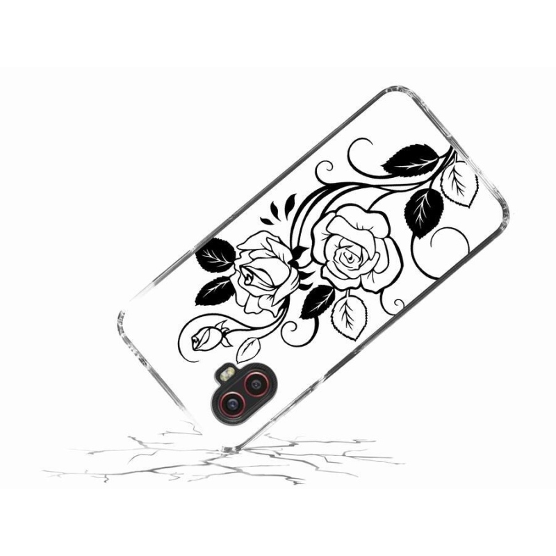Zselés borítás mmCase Samsung Galaxy Xcover 6 Pro - fekete és fehér rózsa