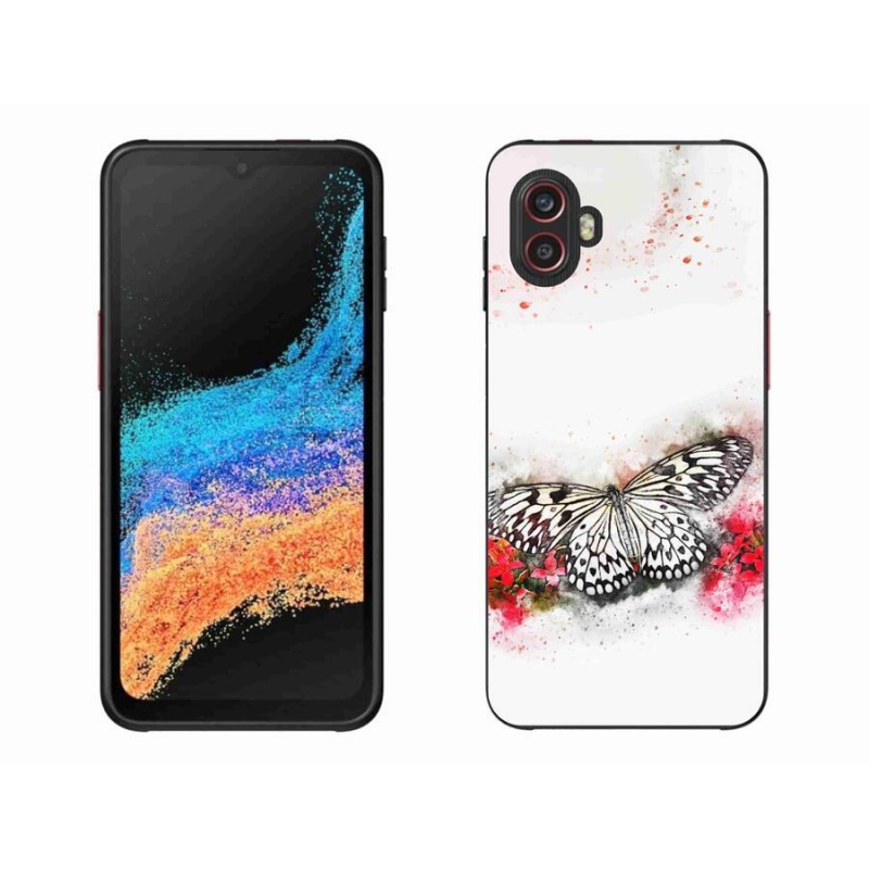 Zselés borítás mmCase Samsung Galaxy Xcover 6 Pro - fekete és fehér pillangó