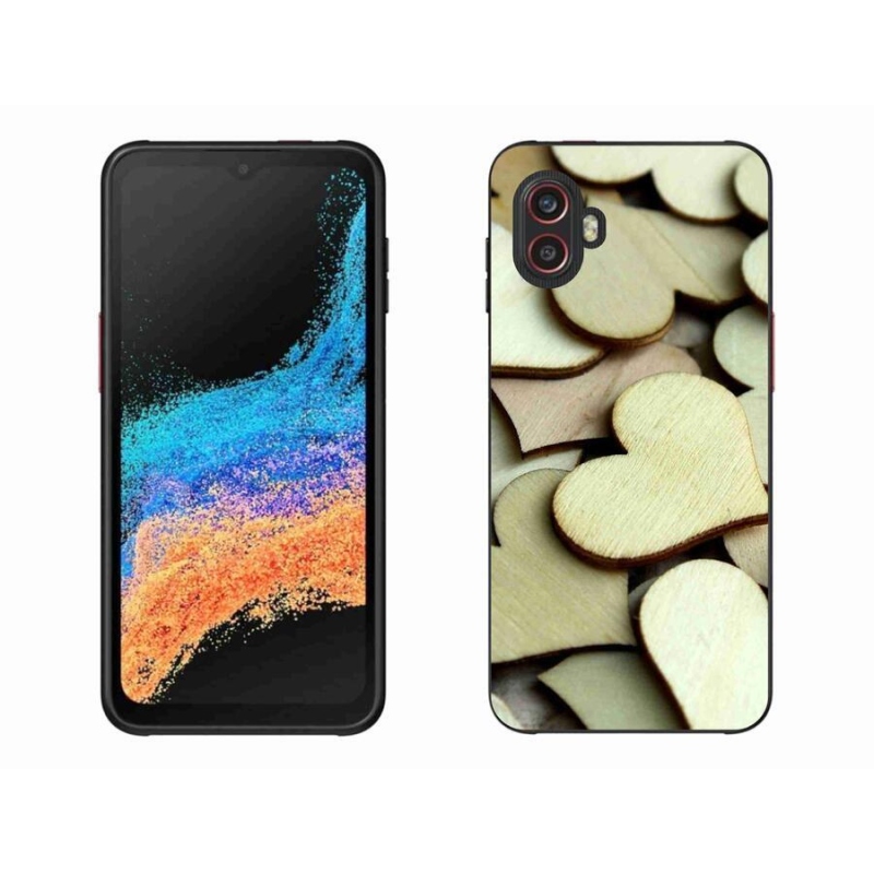 Zselés borítás mmCase Samsung Galaxy Xcover 6 Pro készülékhez - fából készült szívek