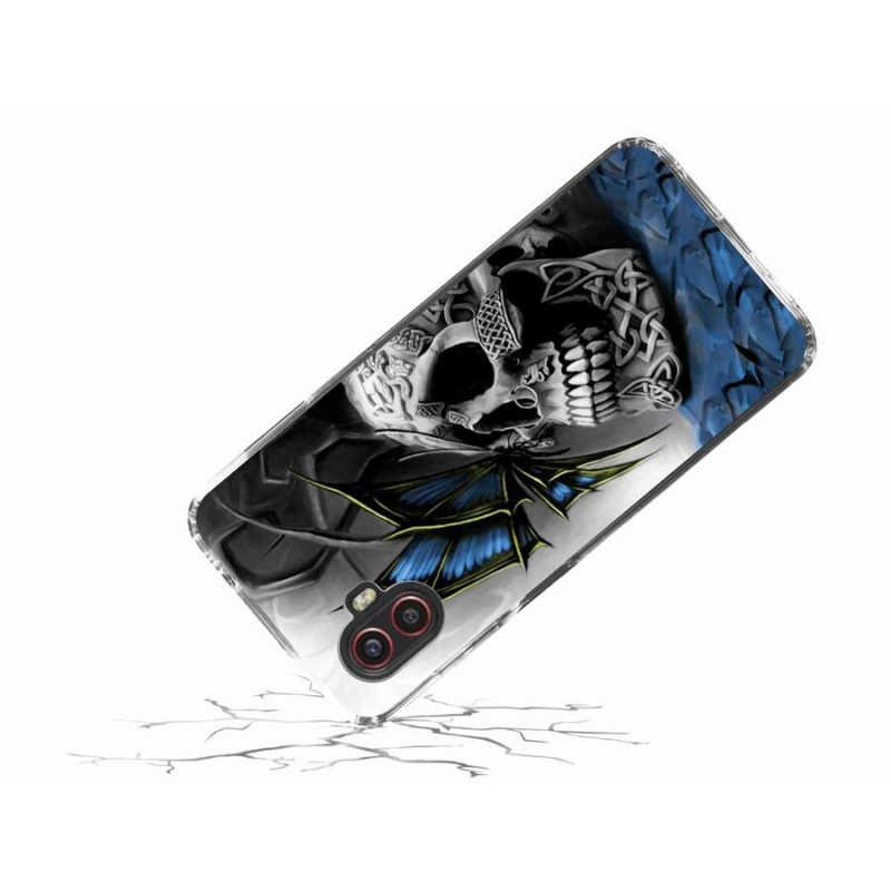Gél borítás mmCase Samsung Galaxy Xcover 6 Pro készülékhez - pillangó és koponya