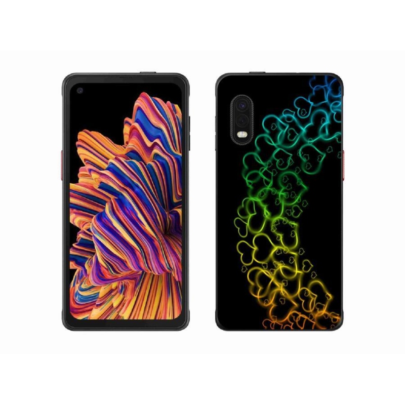 Gél védőhuzat mmCase mobiltelefonhoz Samsung Galaxy Xcover Pro - színes szívek