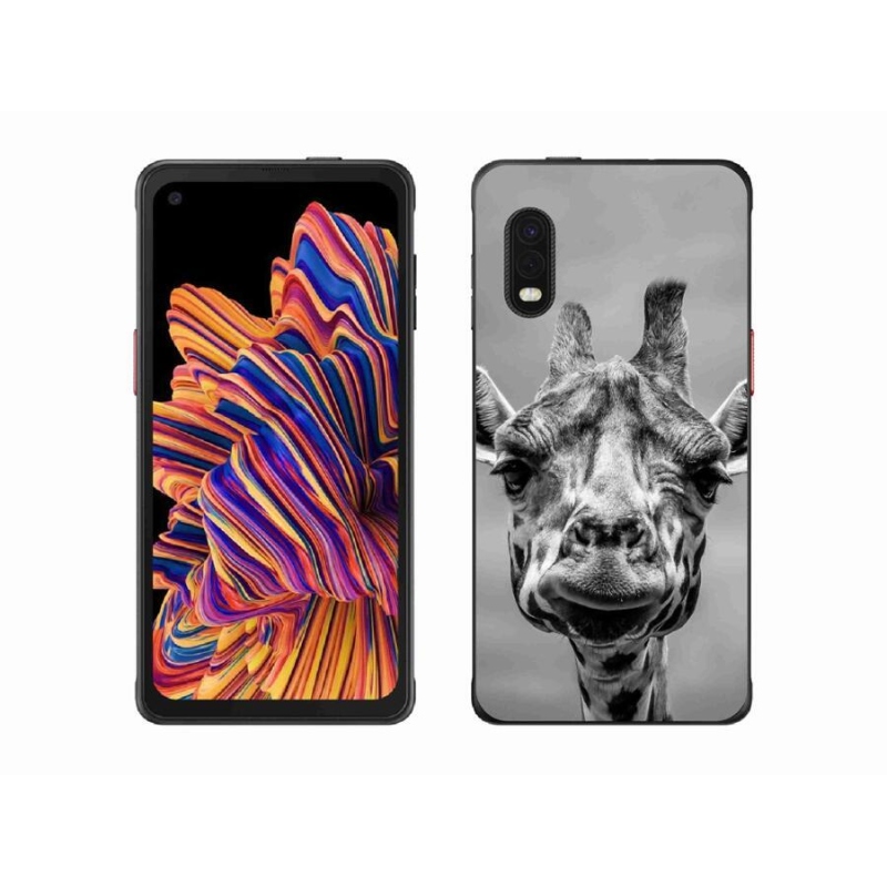 Zselés borítás mmCase Samsung Galaxy Xcover Pro készülékhez - fekete-fehér zsiráf