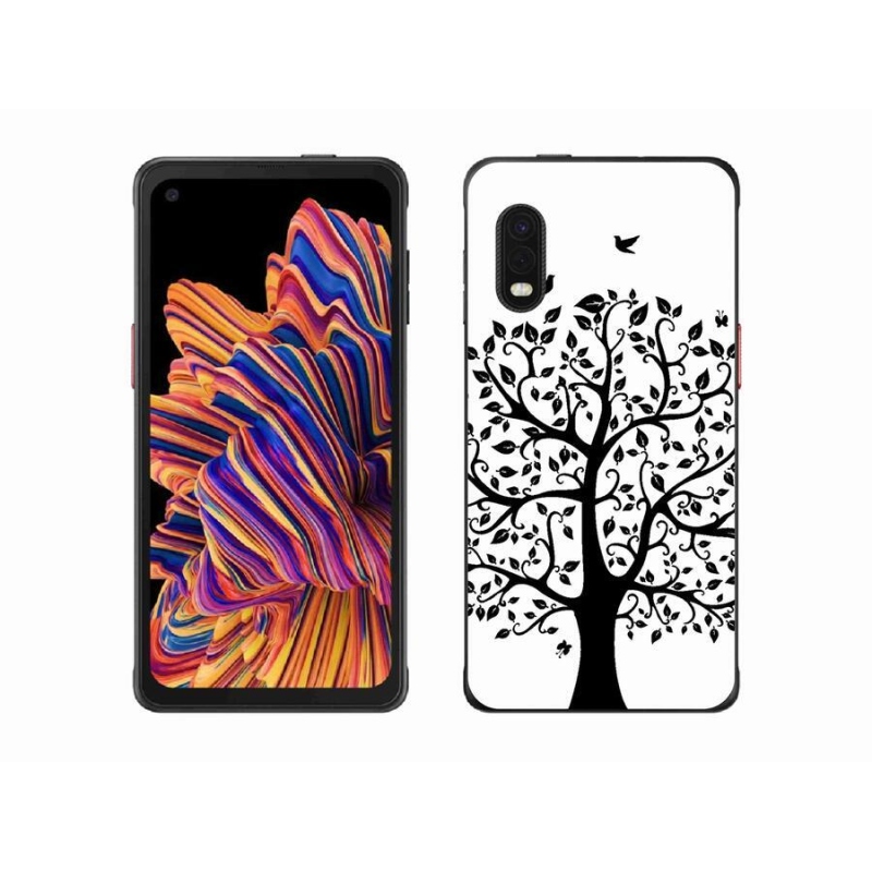Zselés borítás mmCase Samsung Galaxy Xcover Pro - fekete-fehér fa