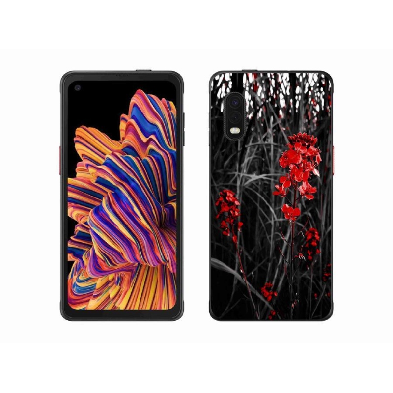 Gél borítás mmCase Samsung Galaxy Xcover Pro - piros növényhez