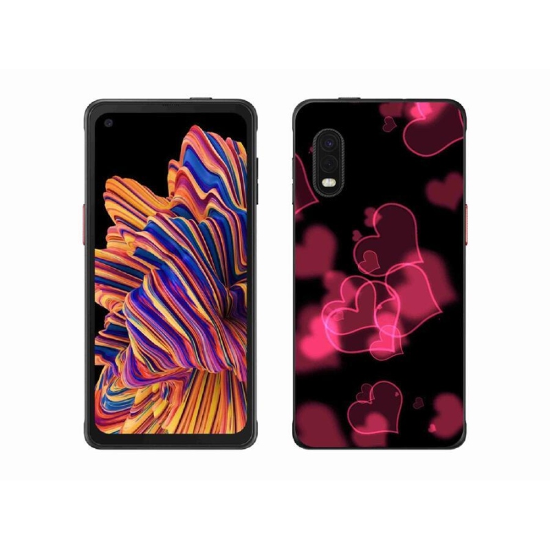 Gél védőhuzat mmCase Samsung Galaxy Xcover Pro készülékhez - piros szívek