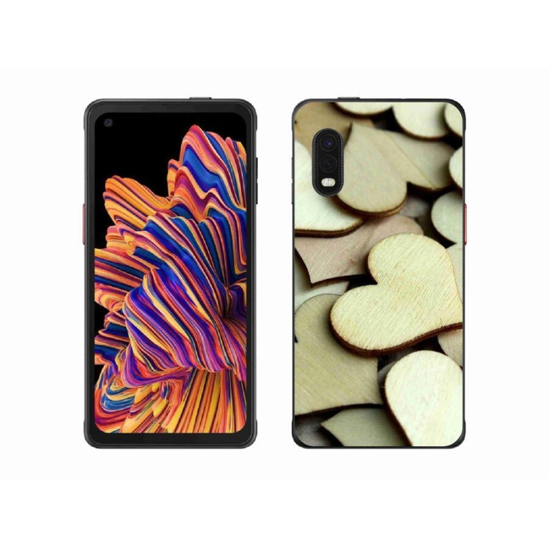 Gél borítás mmCase Samsung Galaxy Xcover Pro készülékhez - fából készült szívek