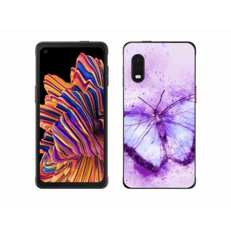 Gél védőhuzat mmCase Samsung Galaxy Xcover Pro készülékhez - lila pillangó