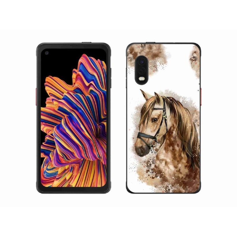 Zselés borítás mmCase Samsung Galaxy Xcover Pro készülékhez - barna rajzfilm ló