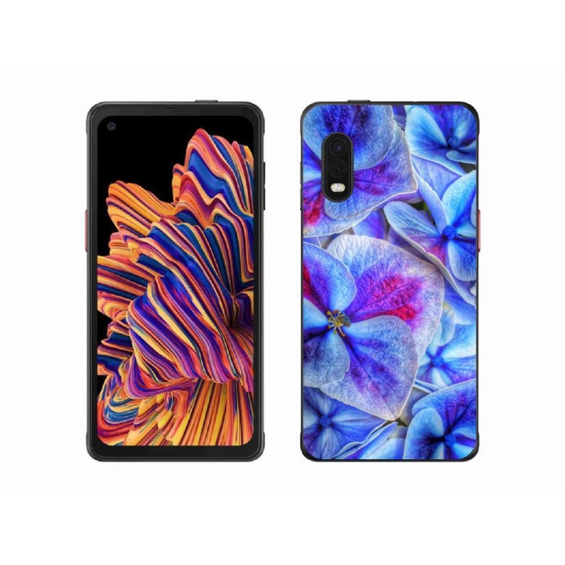 Gél védőhuzat mmCase Samsung Galaxy Xcover Pro - kék virágok 1