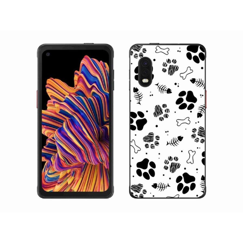 Gél borítás mmCase Samsung Galaxy Xcover Pro készülékhez - kutyamancsok 1