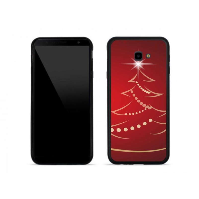 Gél borító mmCase Samsung J4 Plus - karácsonyfa karikatúra mmCase Samsung J4 Plus számára