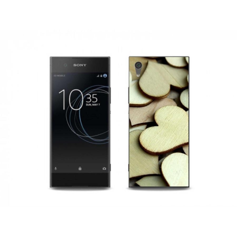 Zselés borítás mmCase a Sony Xperia XA1 készülékhez - fából készült szívek