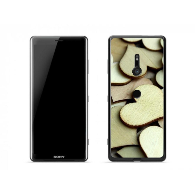 Zselés borítás mmCase a Sony Xperia XZ3-hoz - fából készült szívek
