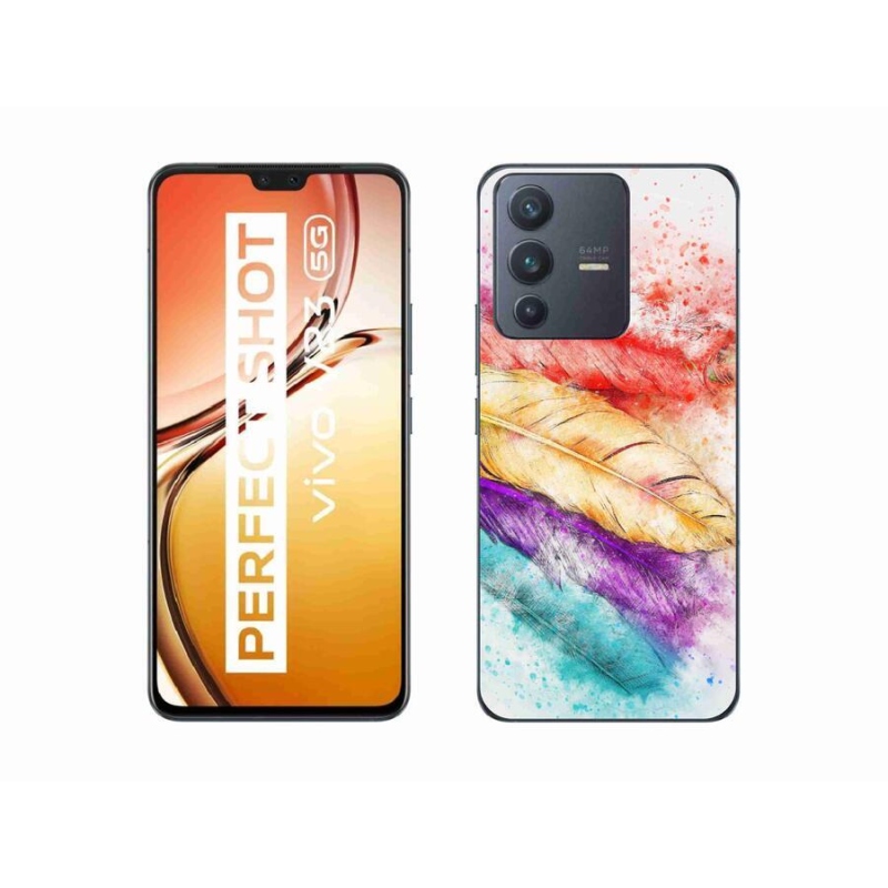 Gél borító mmCase mobil Vivo V23 5G - színes tollakhoz
