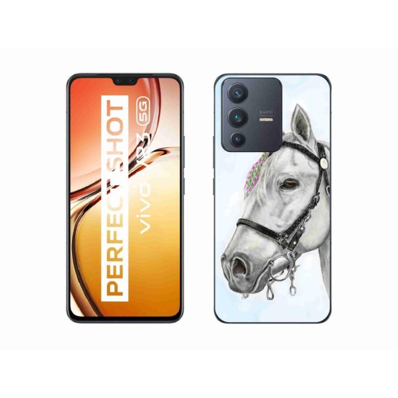 Zselés borítás mmCase a Vivo V23 5G-hez - fehér ló 1