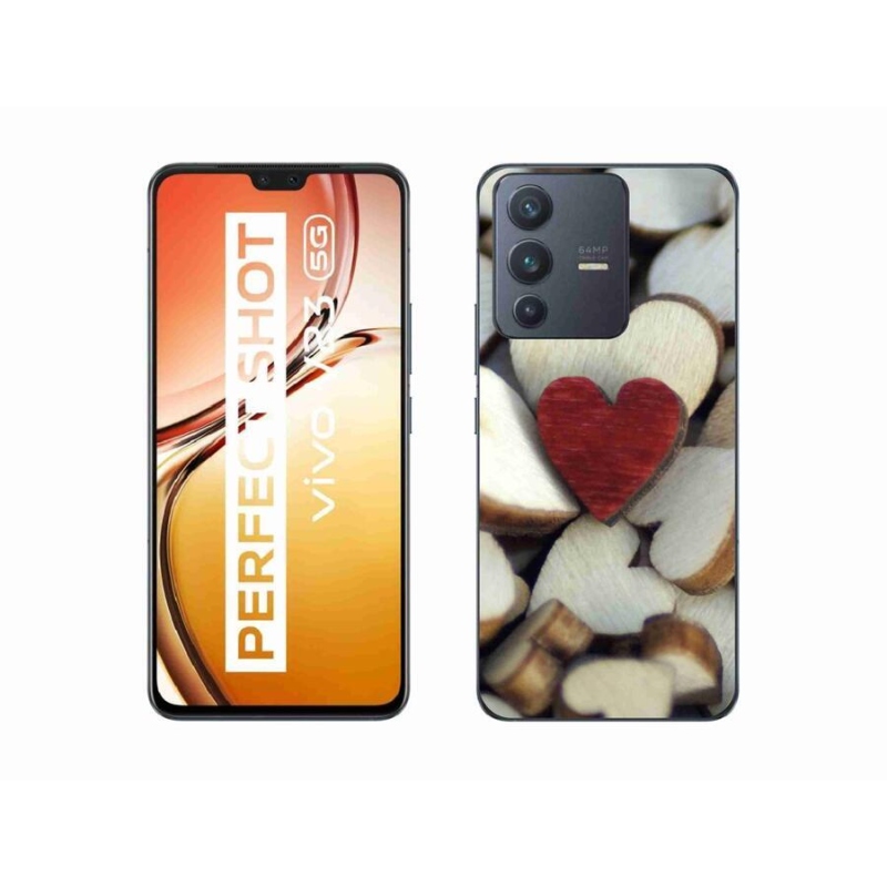 Gél borítás mmCase a Vivo V23 5G készülékhez - gravírozott piros szív