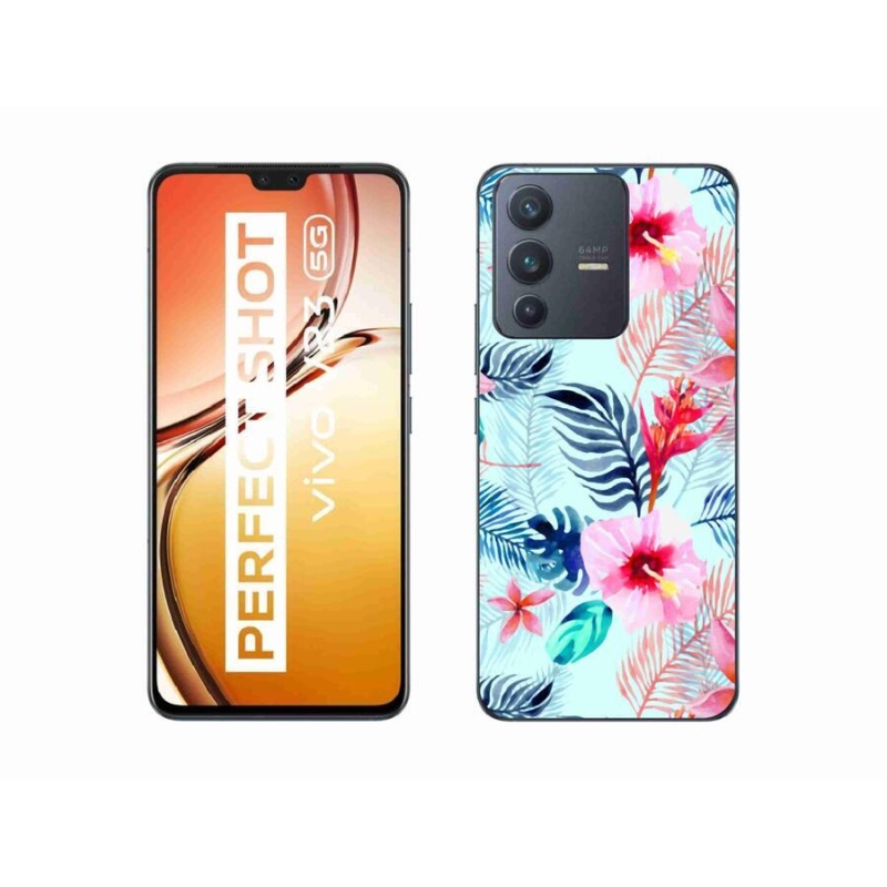 Zselés borítás mmCase a Vivo V23 5G-hez - virágok