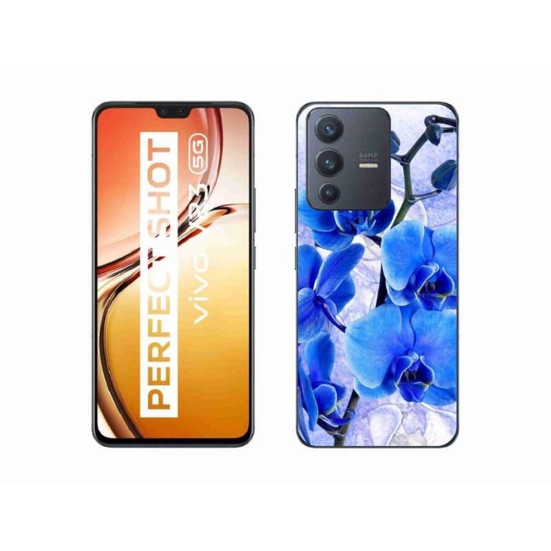 Gél borító mmCase a Vivo V23 5G készülékhez - kék virágok