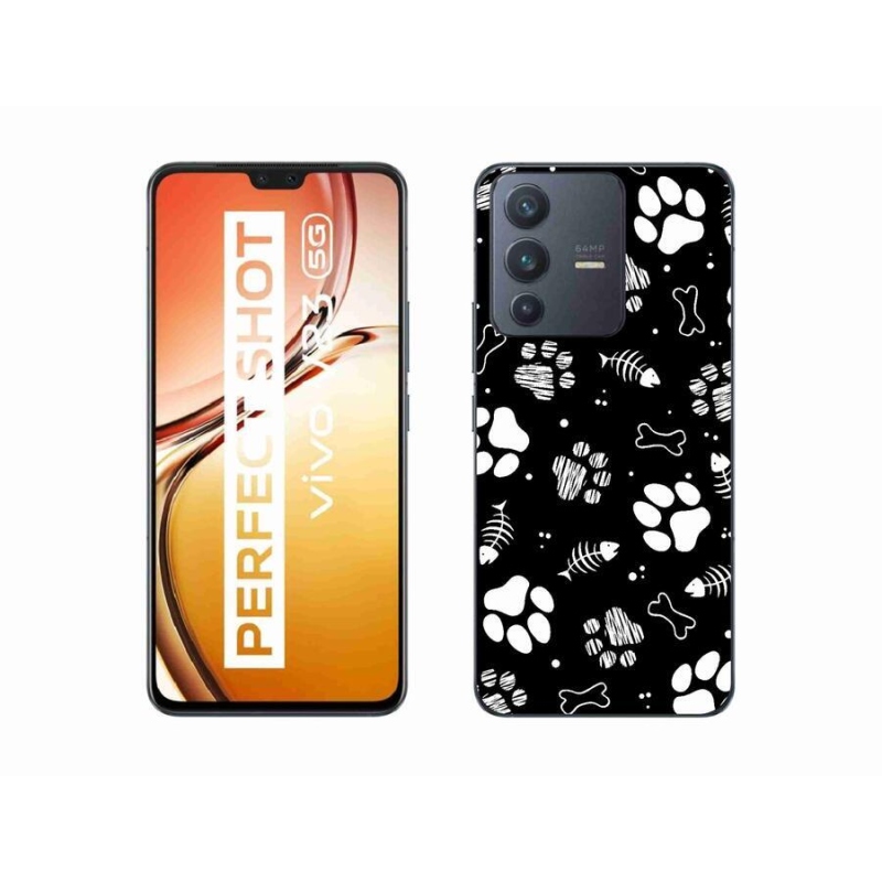 Zselés borítás mmCase a Vivo V23 5G-hez - kutyamancsok