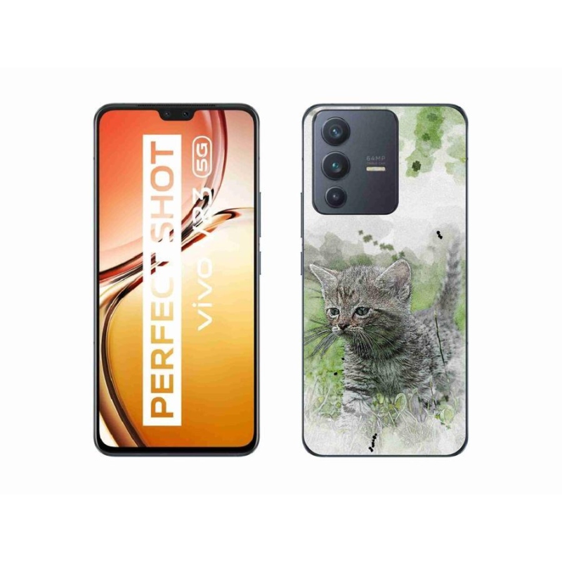 Gél borító mmCase a Vivo V23 5G készülékhez - aranyos cica 1