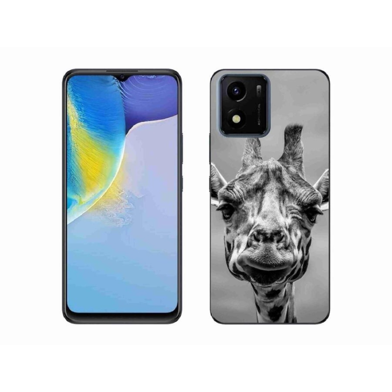 Zselés borító mmCase mobil Vivo Y01 - fekete-fehér zsiráf