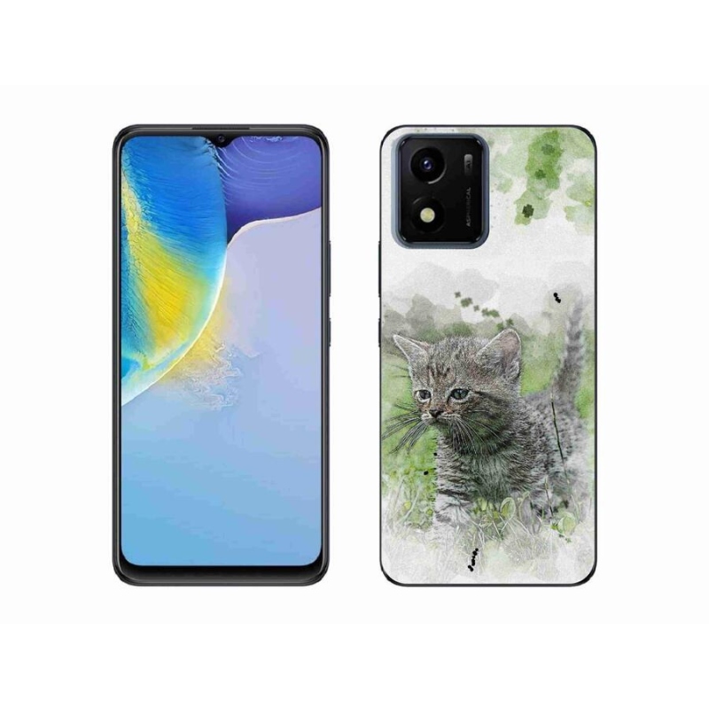 Gél borító mmCase mobiltelefonhoz Vivo Y01 - aranyos cica 1