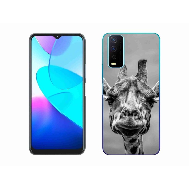 Zselés borítás mmCase a Vivo Y11s/Y20s készülékhez - fekete-fehér zsiráf