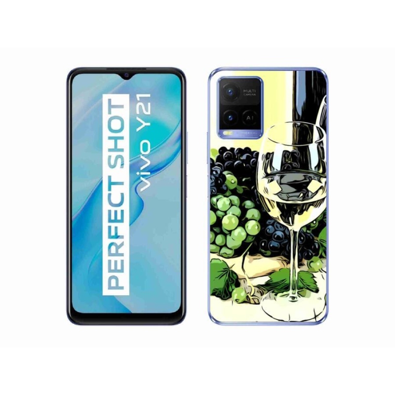 Gél borítás mmCase a Vivo Y21/Y21s/Y33s készülékhez - borospohár