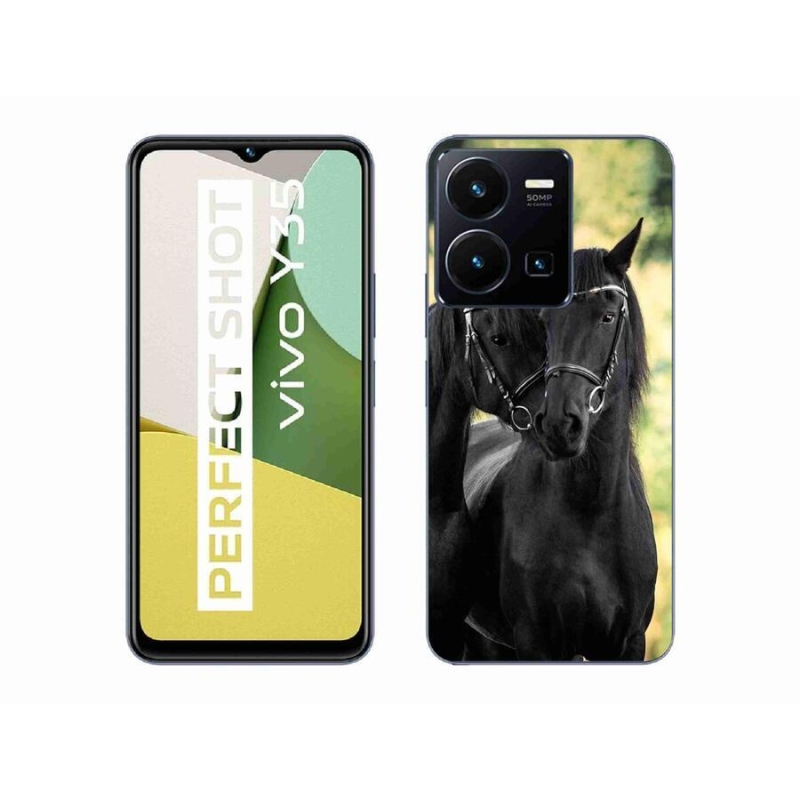 Gél borító mmCase a Vivo Y35-hez - két fekete ló