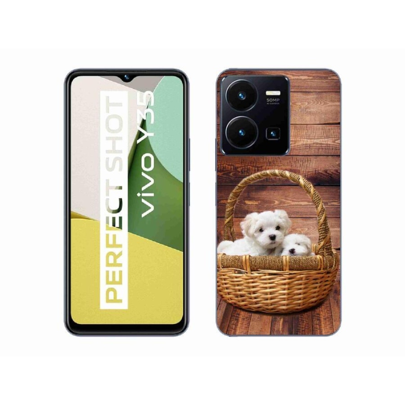 Zselés borítás mmCase a Vivo Y35 készülékhez - kölyökkutyák