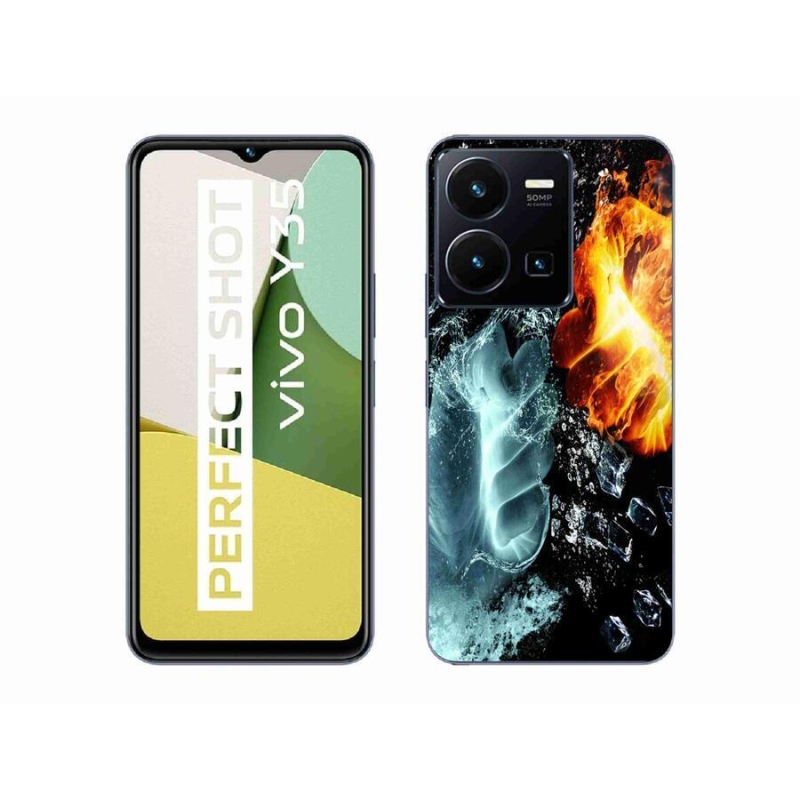 Gél borítás mmCase a Vivo Y35-hez - víz és tűz