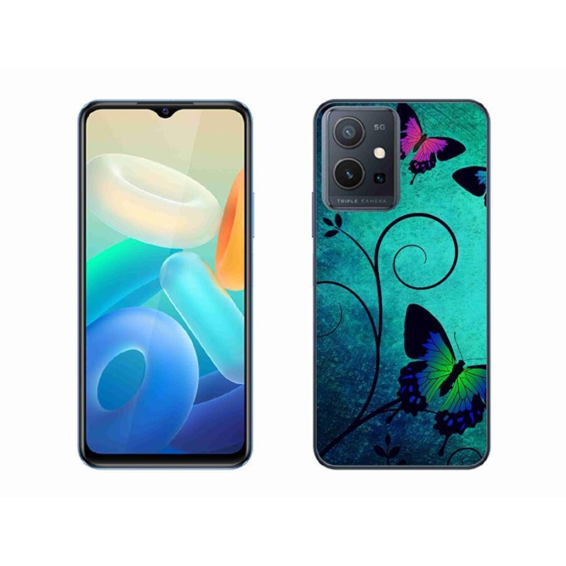Gél borító mmCase mobiltelefonhoz Vivo Y55 5G - színes pillangók