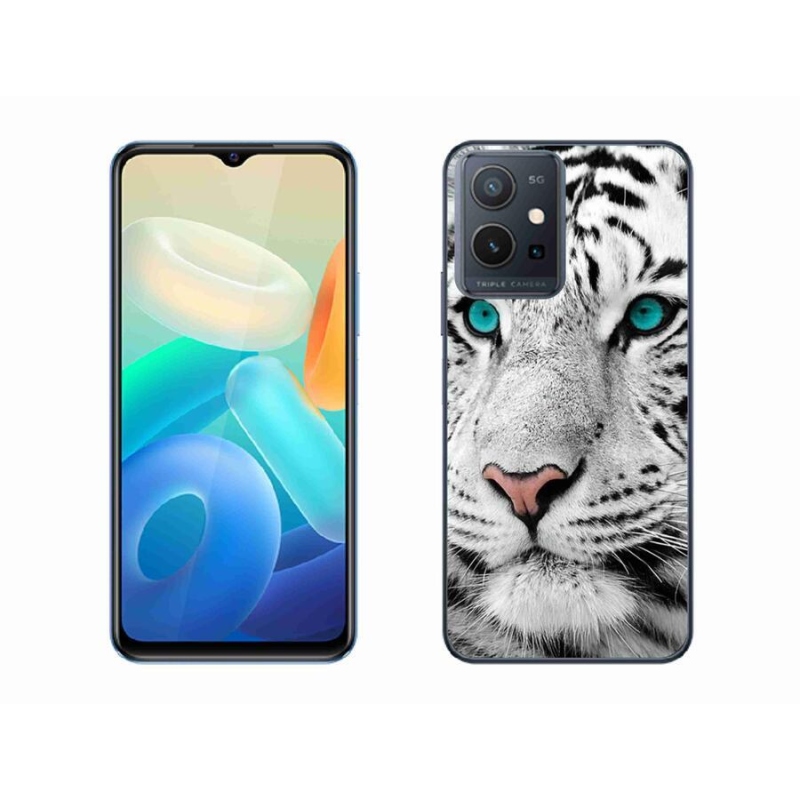 Gél borítás mmCase a Vivo Y55 5G készülékhez - fehér tigris