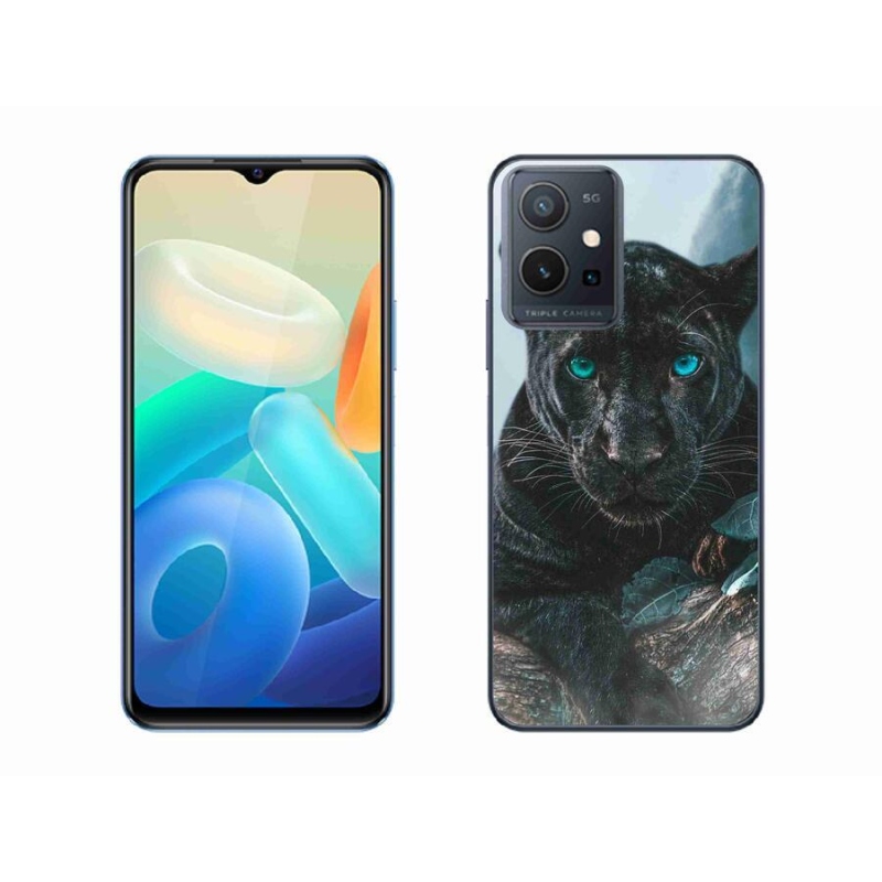 Gél borítás mmCase a Vivo Y55 5G készülékhez - fekete párduc
