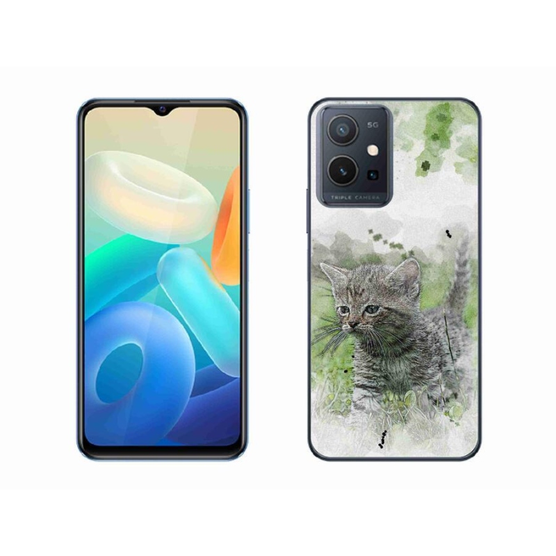Gél borító mmCase a Vivo Y55 5G készülékhez - aranyos cica 1